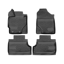 OMAC Floor Mats Liner for Toyota Yaris 2011-2019 Black TPE All-Weather 4 Pcs (For: Toyota Yaris)