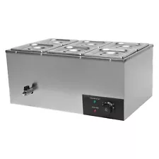 6-Pan Commercial Electric Food Warmers Stainless Steel Countertop Temperature---