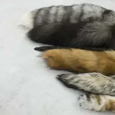 Genuine Various Animal Fur Tails Coyote Raccoon Fox Bobcat Otter Leather Remnant