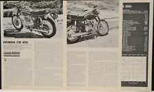 1970 Honda CB450 Original Motorcycle 5 page Test Article