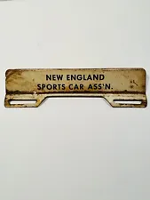 Vintage NEW ENGLAND SPORTS CAR ASSOC. Club License Plate Topper Attachment SCCA