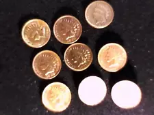 GOLD PLATED INDIAN HEAD PENNY BUTTONS