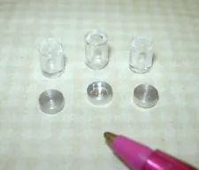 Miniature Farrow Plastic Baby Food Jars, MEDIUM Set of 3 w/Lids: DOLLHOUSE 1:12