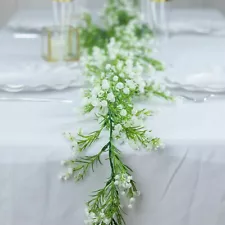 6 feet Green White Silk Baby Breath Artificial Flower GARLAND Party Decorations