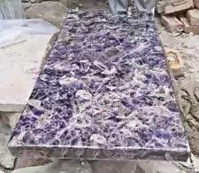 Buy Purple Quartz Countertop Natural Agate Stone Office Slab Top Father Day Sale