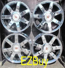 22" INCH NEW CADILLAC ESCALADE CHROME WHEELS RIMS 5309 WITH CENTER CAPS SET OF 4