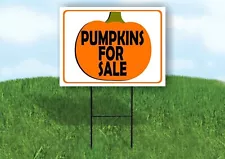 PUMPKINS FOR SALE ORANGE BORDER Yard Sign with Stand LAWN SIGN