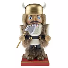 Clever Creations Red Viking 7 Inch Chubby Wooden Nutcracker, Festive Christmas D