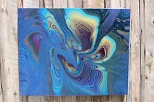 Original Art For Sale by Artist-Acrylic Wrecked Ring Pour-24" x 30"-Varnished