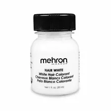 Hair White with Brush - 1oz Color for Hair Beard Moustache By Mehron