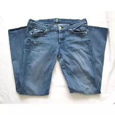 Women's 7 for All Mankind Cotton Denim Flared Jeans Size 32 (WP93)