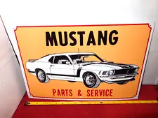 New Listing18x12 in FORD BOSS 302 MUSTANG PARTS & SERVICE ADV SIGN TIN METAL TACKER - S 324