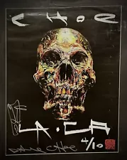 David Choe Authentic Autograph / Sketch 4/10 LA CA Skull 2010