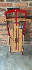 Flexible Flyer III 3 Red Metal Wood Snow Sled 43” Lightly Used