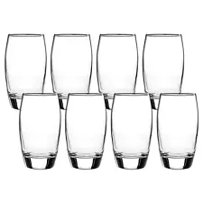 Mainstays Ellendale Drinking Glasses, 16 Ounces, Set of 8 Durable Clear Glass