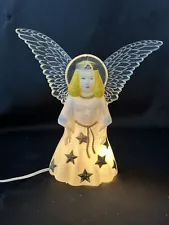 Vintage Angel Figurine Light for Tree Topper Hanging or Standing Christmas Decor