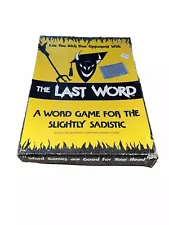 Vtg The Last Word - A Word Game For The Slightly Sadistic Board Game RARE