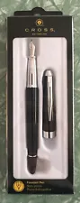 CROSS Fountain Pen, ￼AT0156S-1MS . Black ￼Noir Onyx - Stylo Plume - NIB