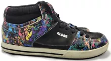 Globe Mace Hi Lace Up Black Paint Splatter Old School Skate Shoes Men's US 11