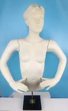 SILVESTRI Female Half Body Torso Form Mannequin W309 with Head Arms Hands & Base