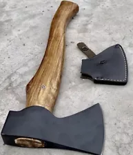 hand forged Black splitting axe , bushcraft camping Hatchet, rose wood handle