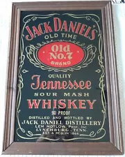 Vintage Jack Daniels Old Time Old NO. 7 Whiskey Wood framed Mirror for bar deco