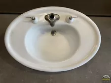 Vintage Oval Porcelain Sink with Legs