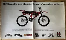 X Games Moto X Bike EXPN Motocross 2007 Vintage 2 Pg Print Ad Original Man Cave