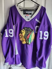 Chicago Blackhawks Jonathan Toews Reebok Jersey Purple Size 52 XL #19 C