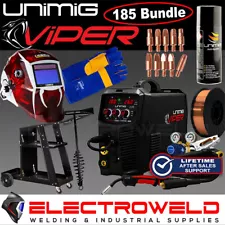 UNIMIG Viper 185 Mig Tig Stick Bundle Welder, Helmet, Gloves, Wire, Trolley Tips