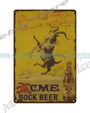 Acme Bock Beer Bar Table Diner metal tin sign old reproductions for sale