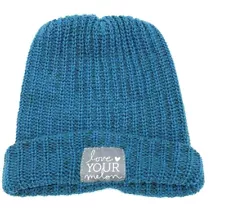 Love Your Melon Blue Knitted Cuffed Beanie Hat