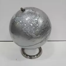 Modern Silver Colored World Globe