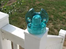 Gorgeous Blue Aqua CD 263 Columbia Patd May 12 1891 Ears Vintage Glass Insulator