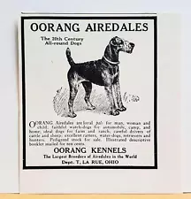 1922 Oorang Airedales Kennels Walter Lingo La Rue Ohio Rare Breed Print AD