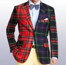 Men’s Stewart Tartan jacket Wool Highland Scottish weddingParty jacket for mens