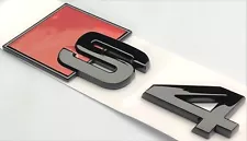 BLACK S4 FIT AUDI S4 REAR TRUNK EMBLEM BADGE NAMEPLATE DECAL LETTER NUMBER (For: 2008 Audi S4)