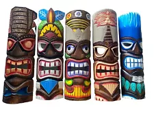 SET OF 5 20" TIKI MASK HAWAIIAN WALL ART ISLAND HOME DECOR BAR TROPICAL