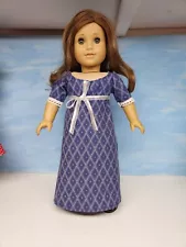 New Handmade Regency Dress for American Girl Doll Blue Diamond Pattern