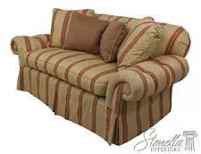 58763EC: CENTURY Striped Upholstered Tufted Back Loveseat