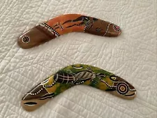 Boomerangs 2 pcs. Australian, 12 In ornamental, Kangaroo Gator Hand Crafted