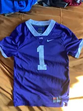 Nike Team TCU Texas Christian University #1 Size S Jersey Horned Frogs Purple