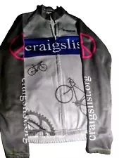 Black Bottom bicycle jacket with Craigslist, peace sign sleevesslist