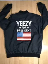 Yeezus Tour Yeezy for President Black Button Up Jacket Adult Sz Small Embroidere