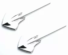 2x Stingray Mako Shark Fender Emblem Badge for C3 Vette 2014+C7 Corvette Chrome