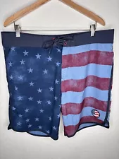 Travis Mathew Wing It American Flag Swim Shorts Borad Short Trunks Unlined Sz 38