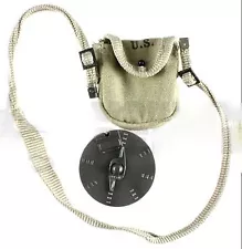 MINIATURE 1/6 WWII US THOMPSON SMG AMMO DRUM MAGAZINE & CLOTH POUCH BAG DRAGON