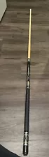 AB Earth 58" Pool Cue Stick Canadian Maple, Black Natural Wood Two Piece Stick