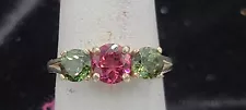 14 kg RING w/ GREEN AND RED TOURMALINE