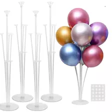 4 Sets Balloon Stand Kit For Table, Balloon Sticks with Base Birthday Graduation